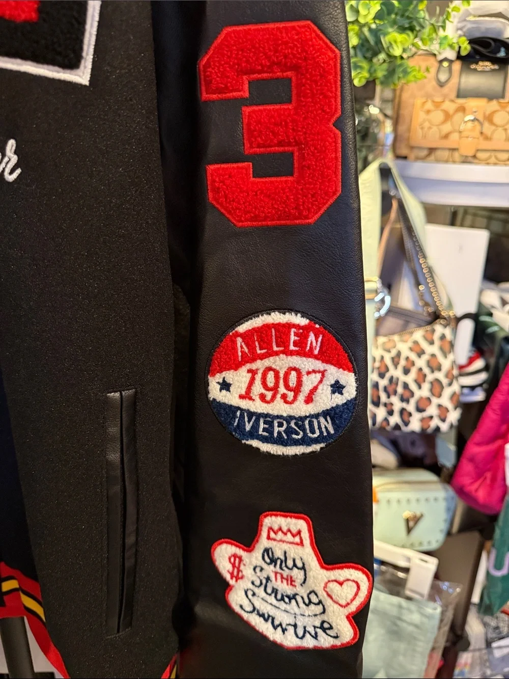 This item is an Allen Iverson "The Answer" tribute varsity letterman jacket. - Picture 6 of 10